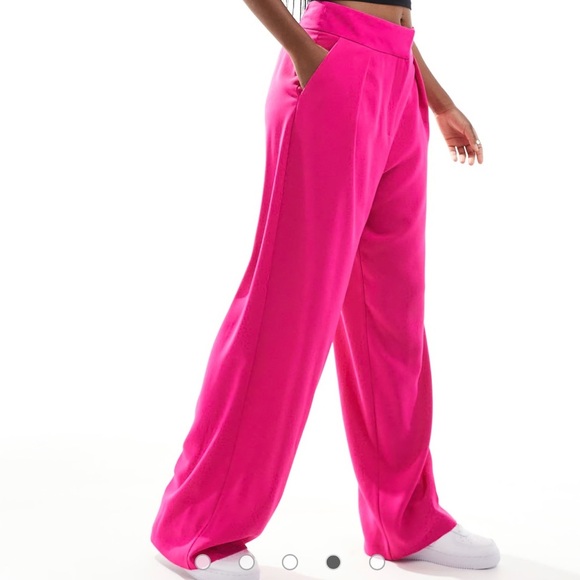 ASOS River Island Wide Leg Trousers in Hot Pink Size 10 - Picture 3 of 16